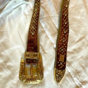 Real B.B Simon belt black and gold high end designer brand